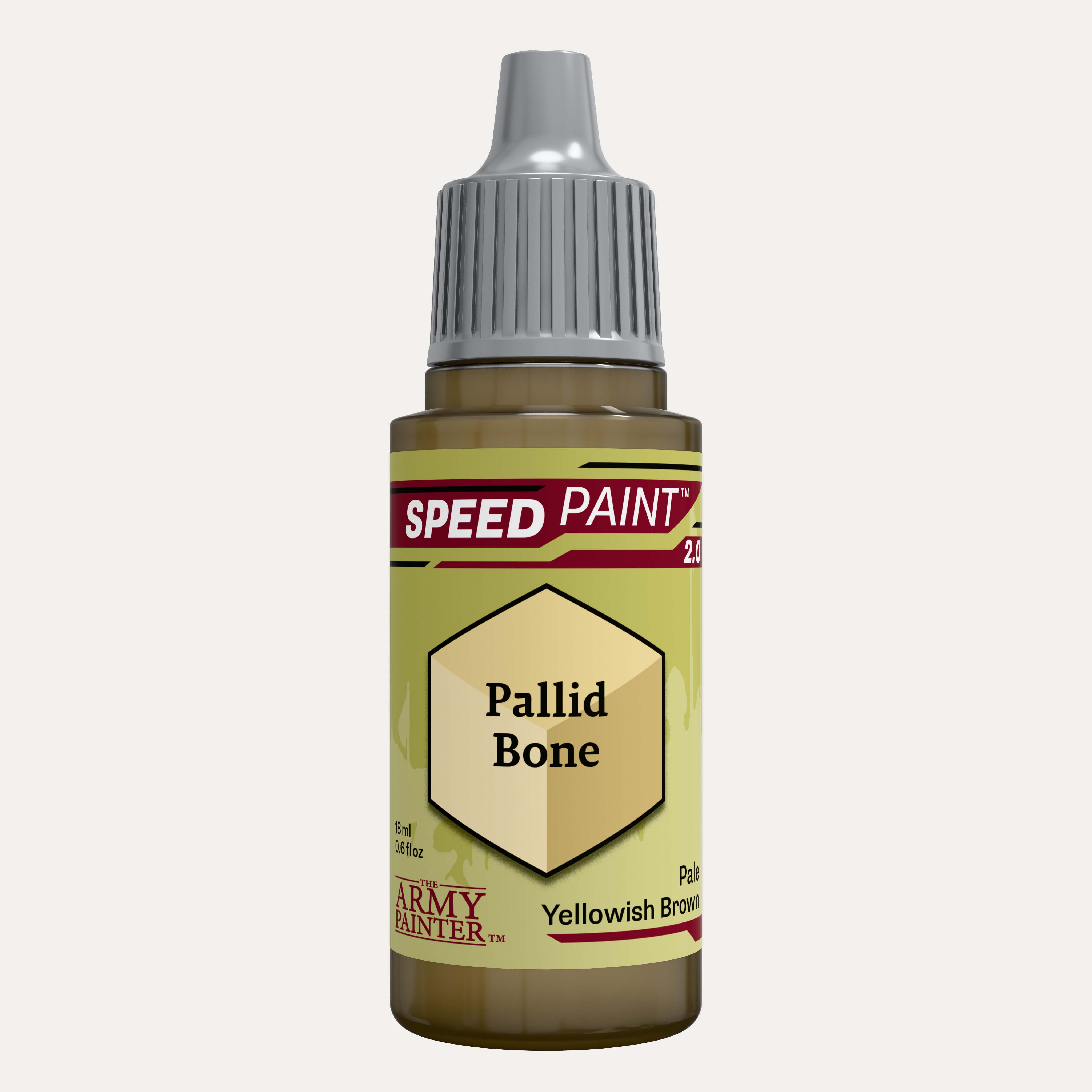 Bottle of the Army Painter Speedpaint in the colour Pallid Bone on a white background.