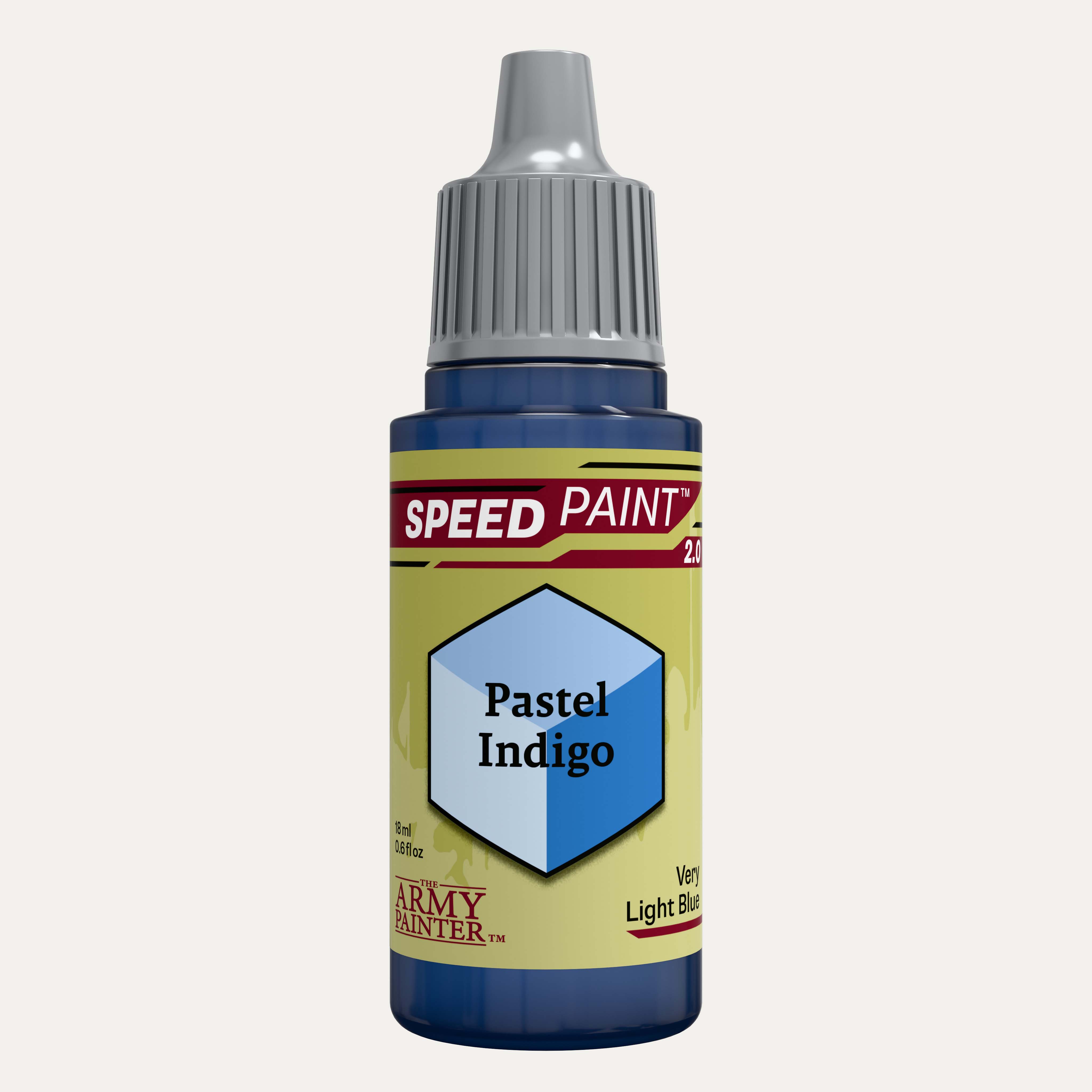 Bottle of the Army Painters Speedpaint in the colour Pastel Indigo on a white background.