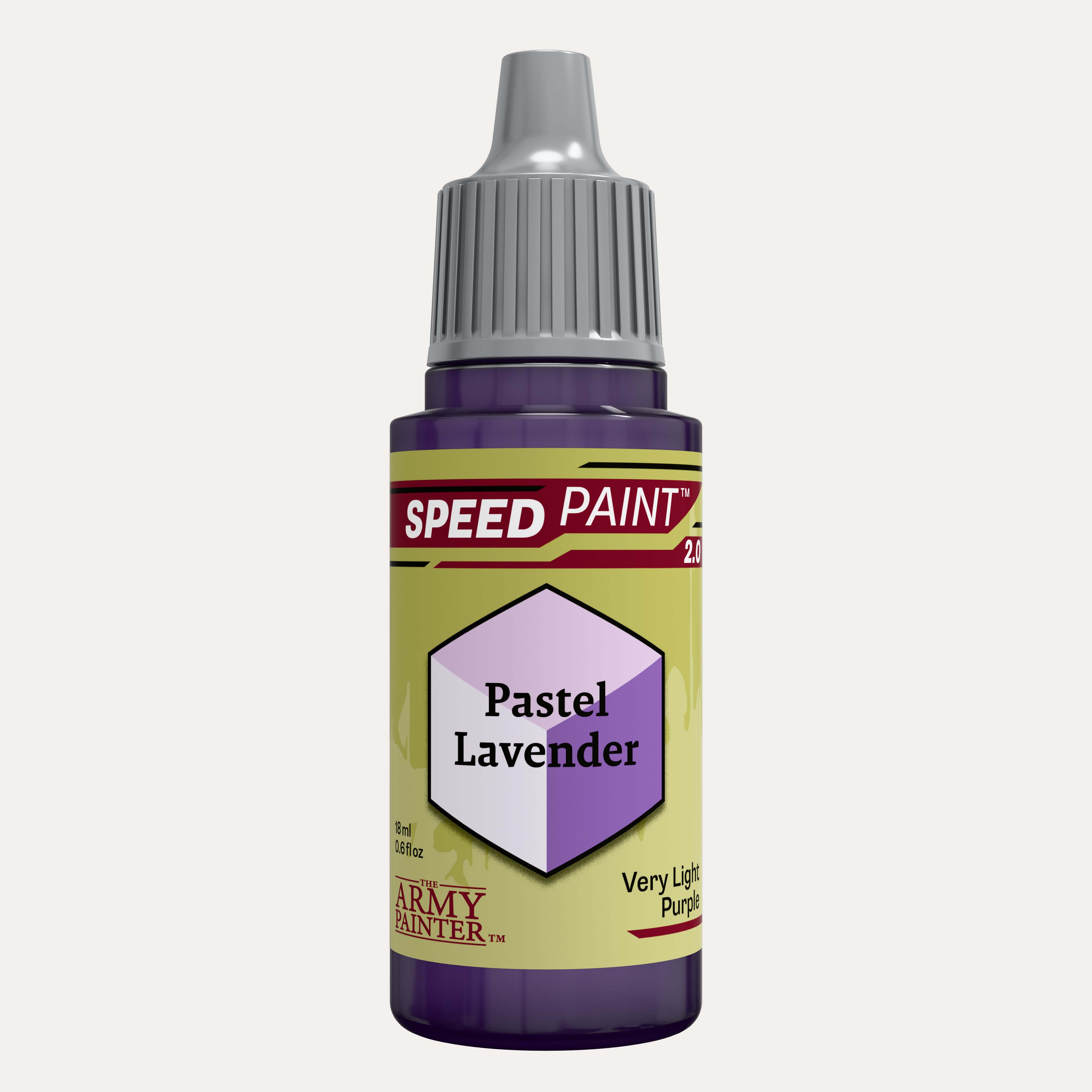 Bottle of the Army Painters Speedpaint in the colour Pastel Lavender on a white background.