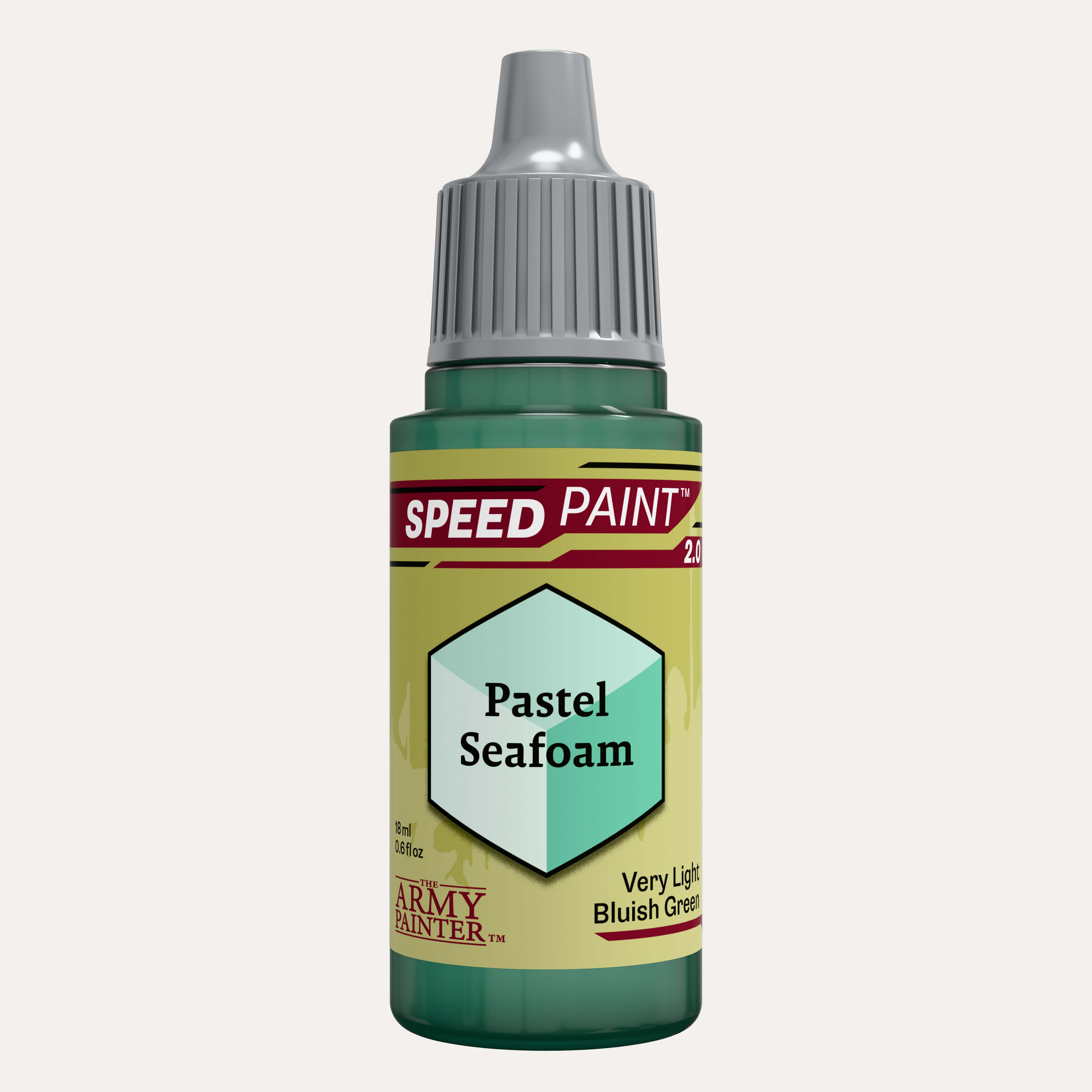 Bottle of the Army Painter Speedpaint in the colour Pastel Seafoam on a white background.