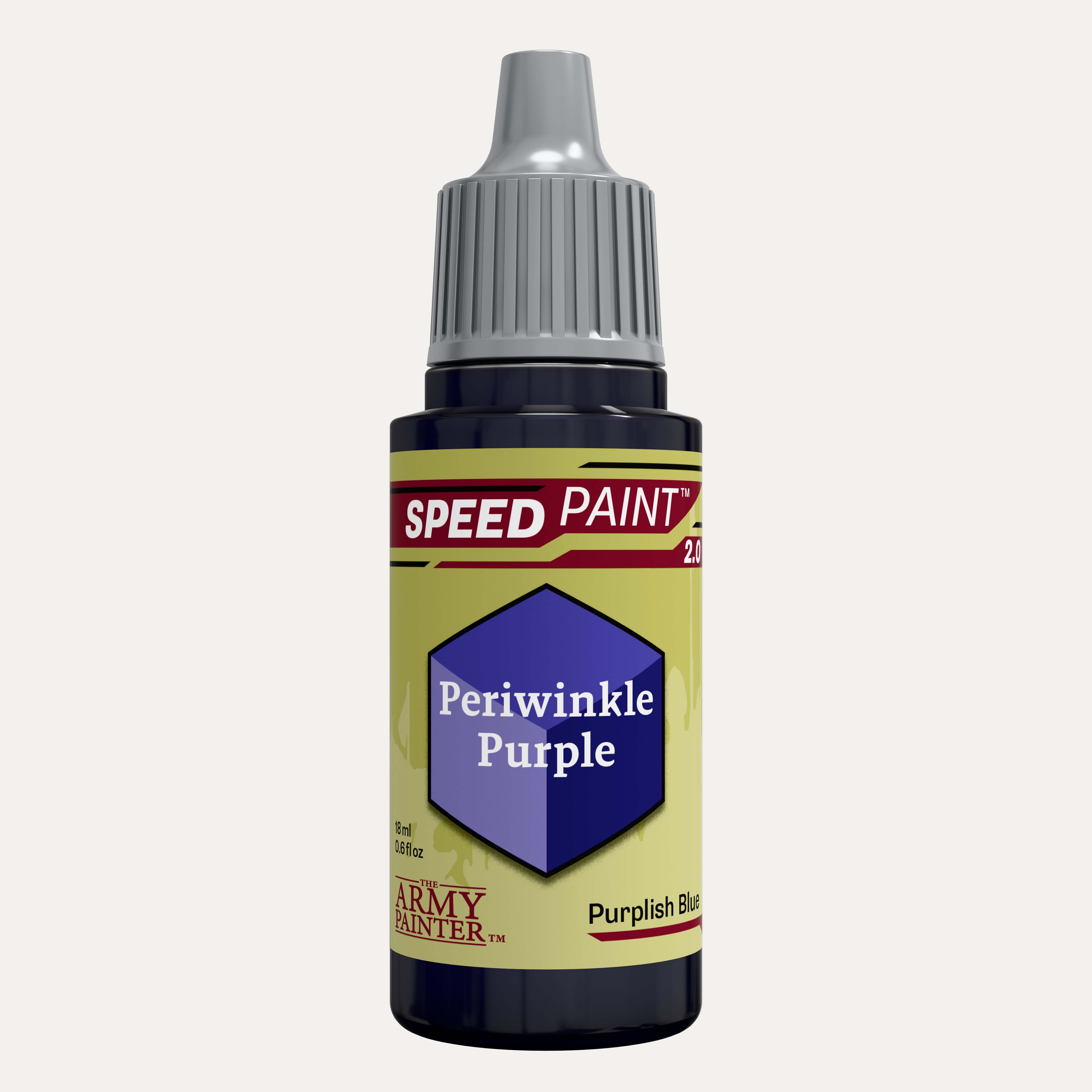 Bottle of the Army Painter Speedpaint in the colour Periwinkle Purple on a white background. 