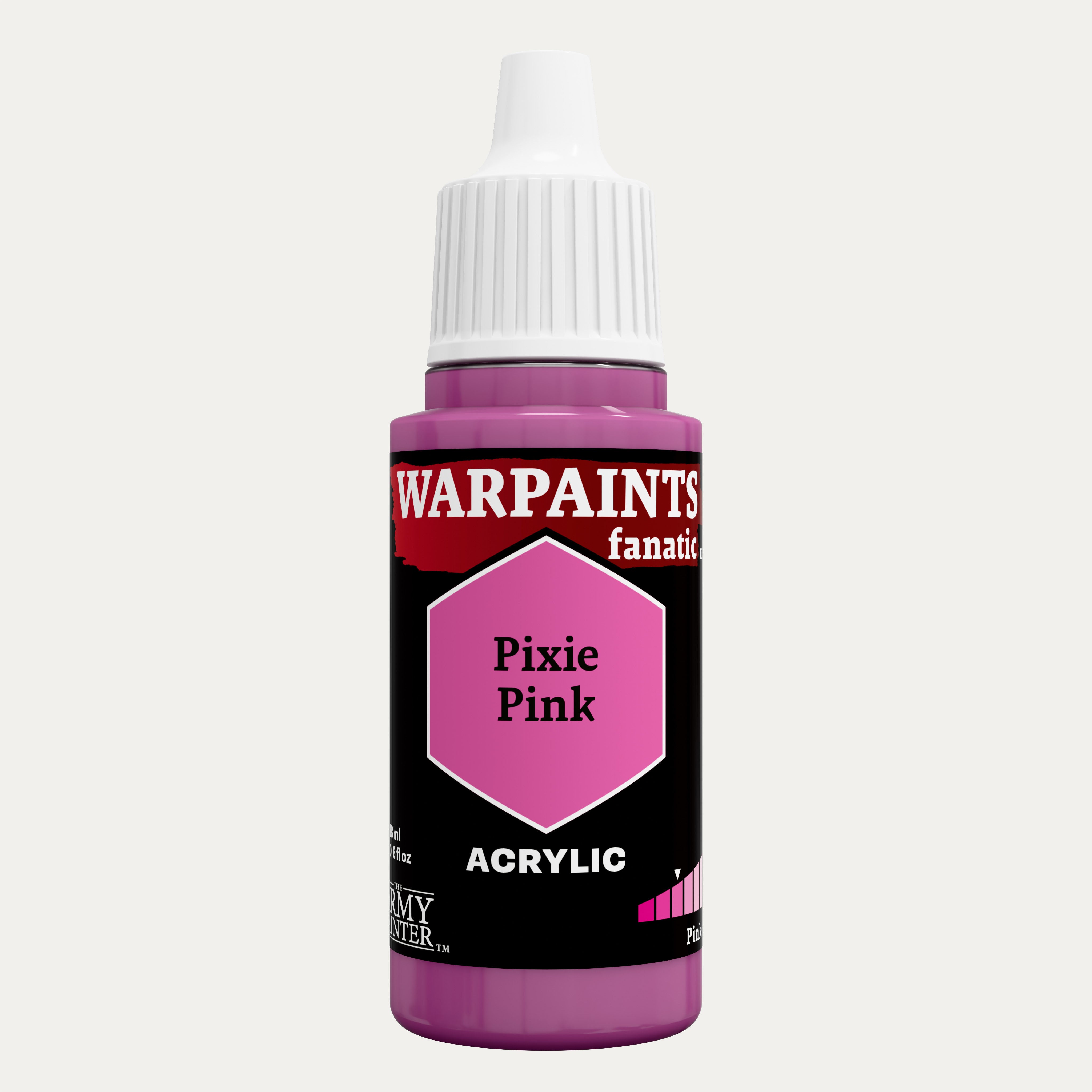 Bottle of the Army Painter Fanatics in the colour Pixie Pink on a white background.