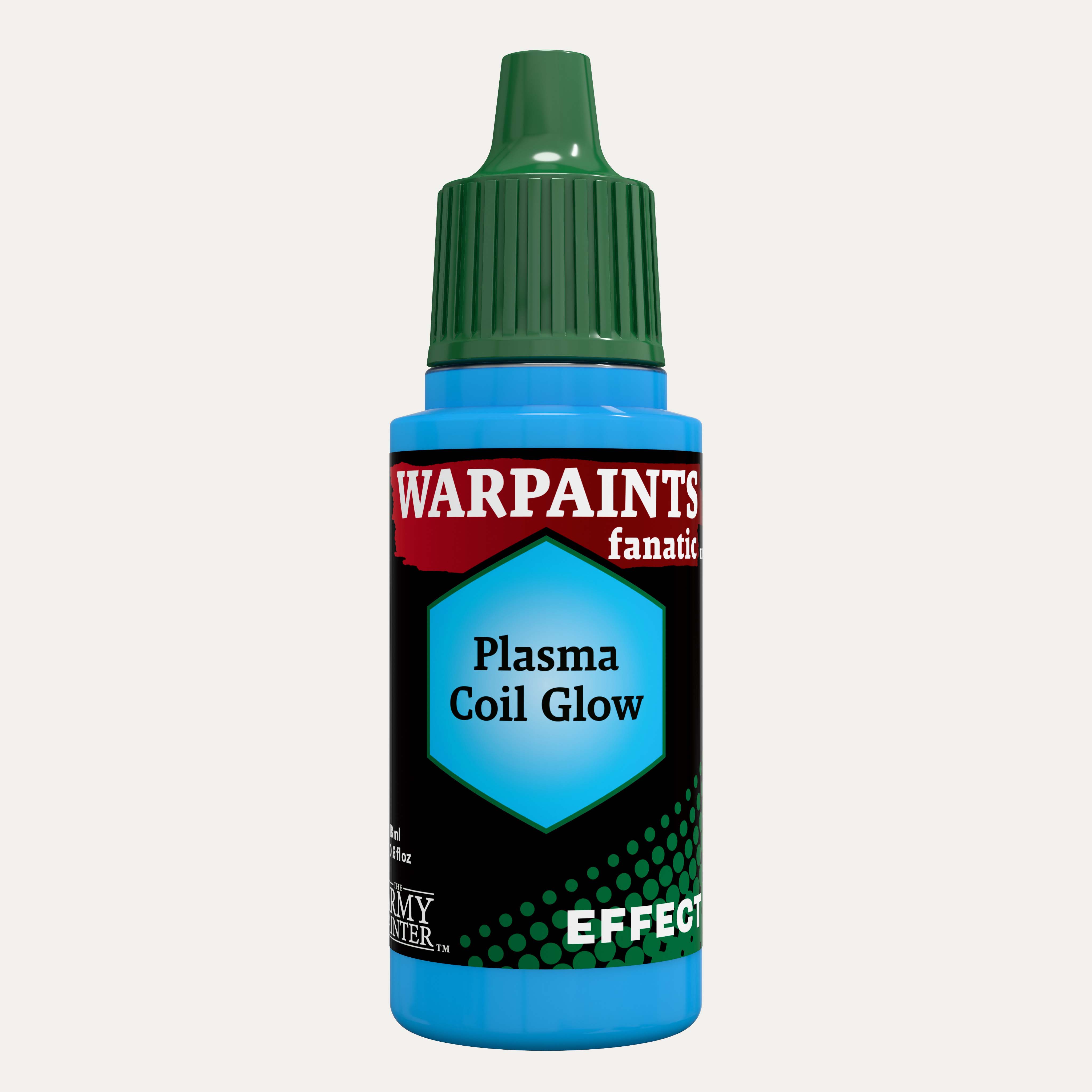 Bottle of the Army Painter Fanatics Effects in the colour Plasma Coil Glow on a white background.