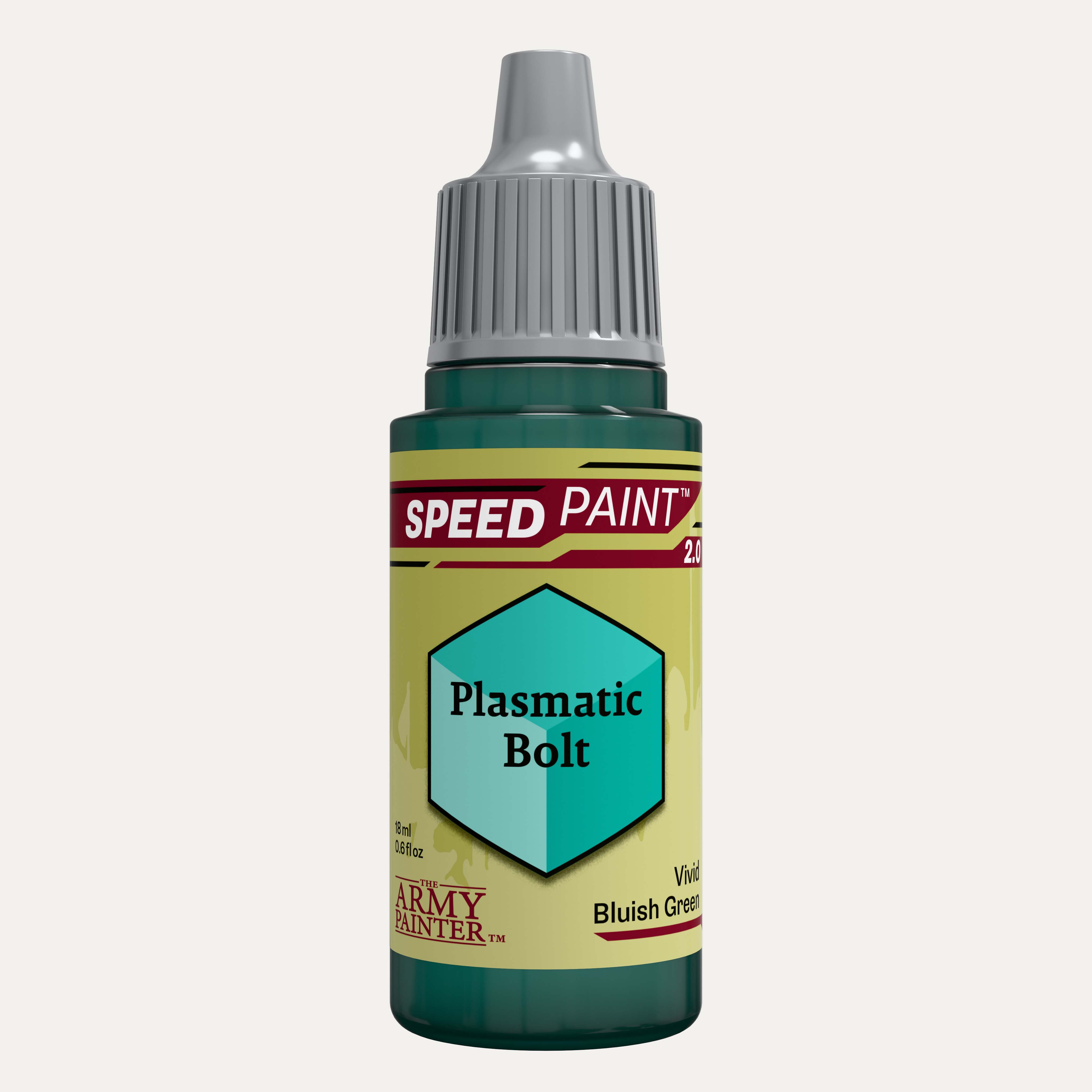 Bottle of the Army Painter Speedpaint in the colour Plasmatic Bolt on a white background. 