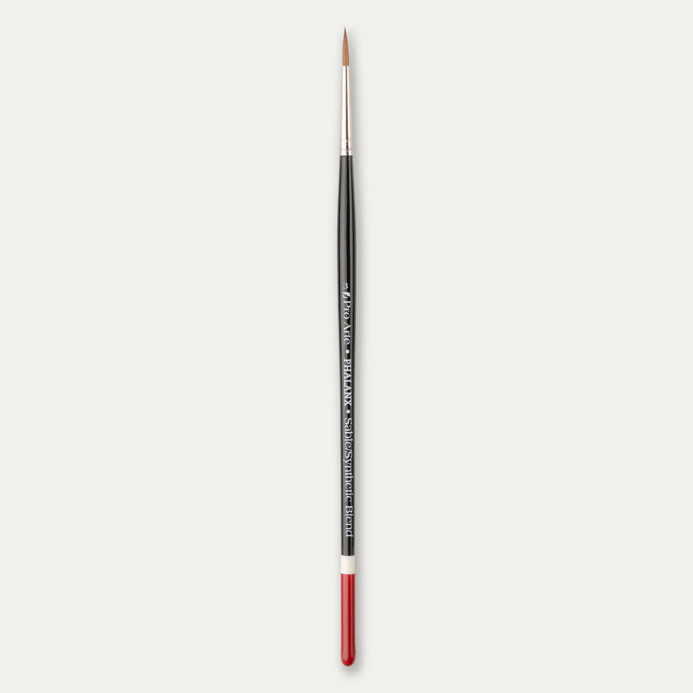 Size 3 Pro Arte Phalanx round paint brush on a white background.