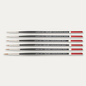 Pro Arte Phalanx round paint brush set laid out sideways on a white background.