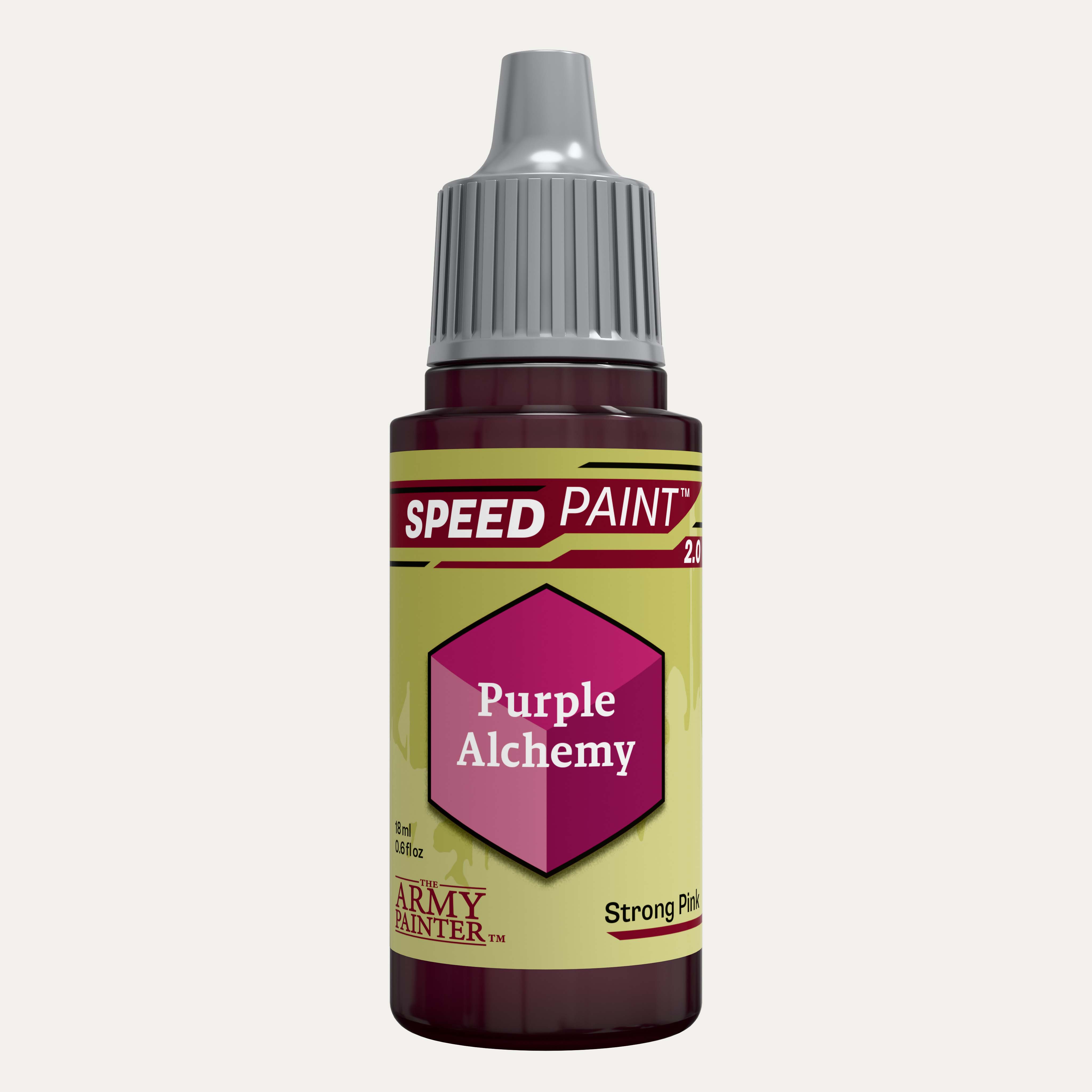 Bottle of the Army Painter Speedpaint in the colour Purple Alchemy on a white background. 
