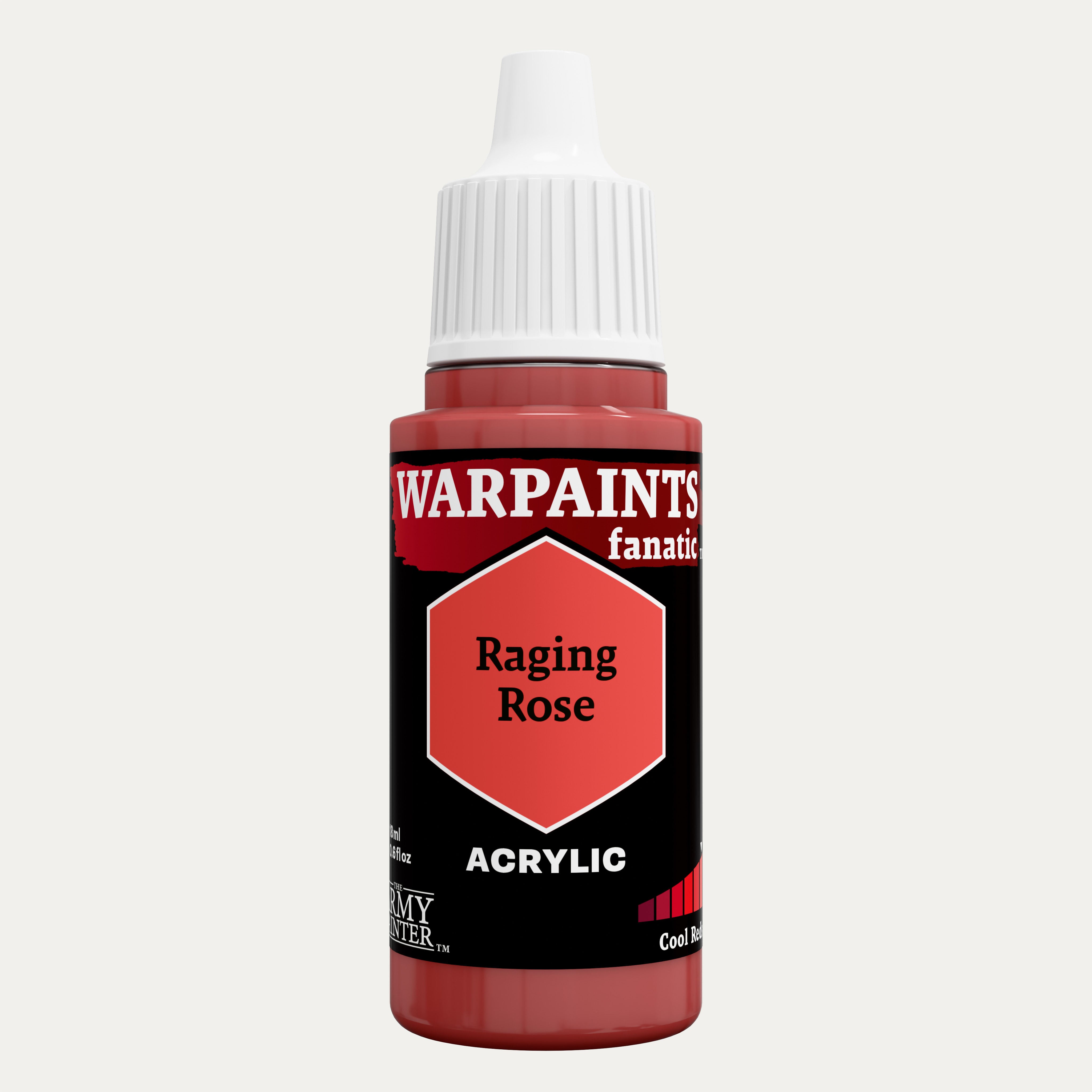 Bottle of the Army Painter Fanatics in the colour Raging Rose on a white background.