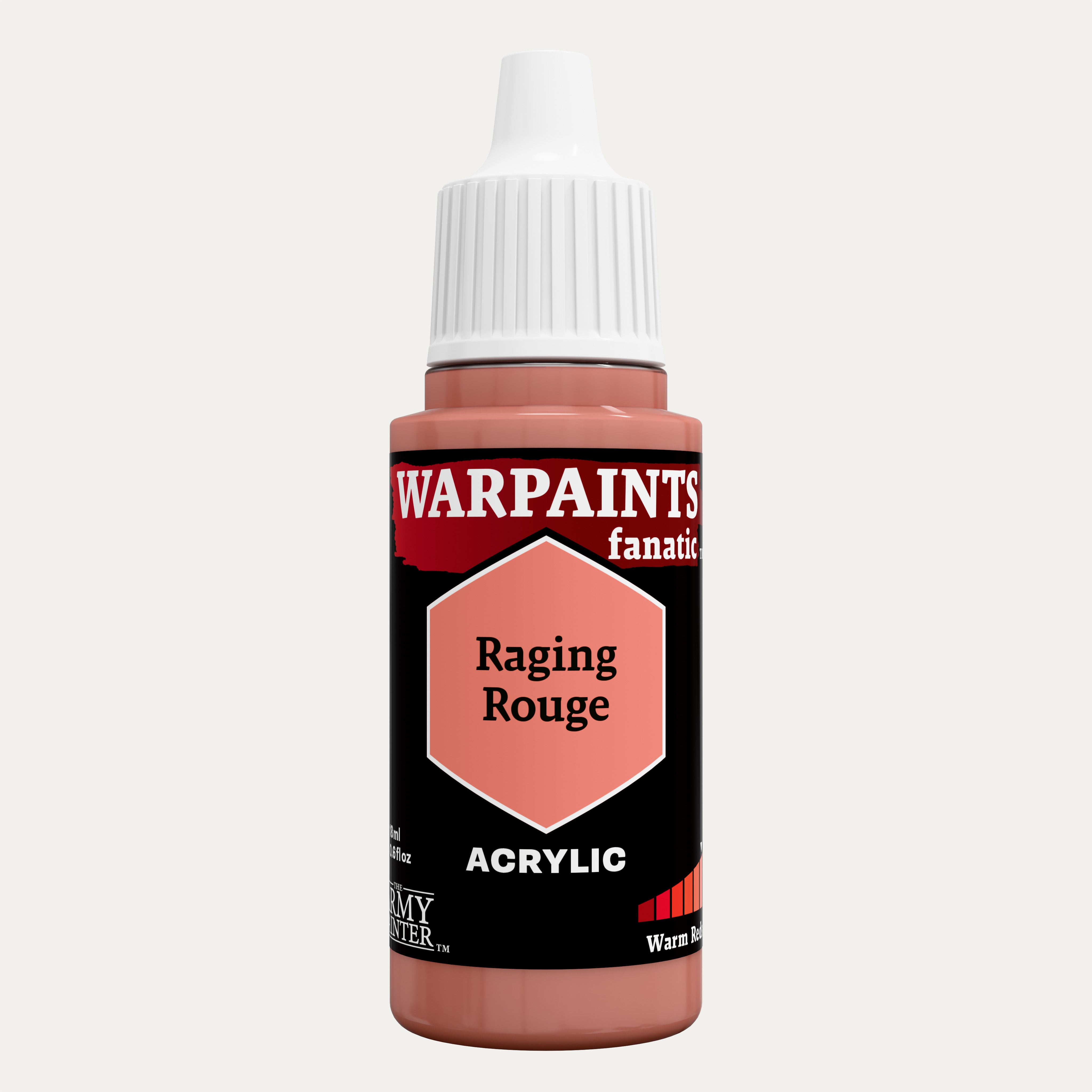 Bottle of the Army Painter Fanatics in the colour Raging Rouge on a white background.
