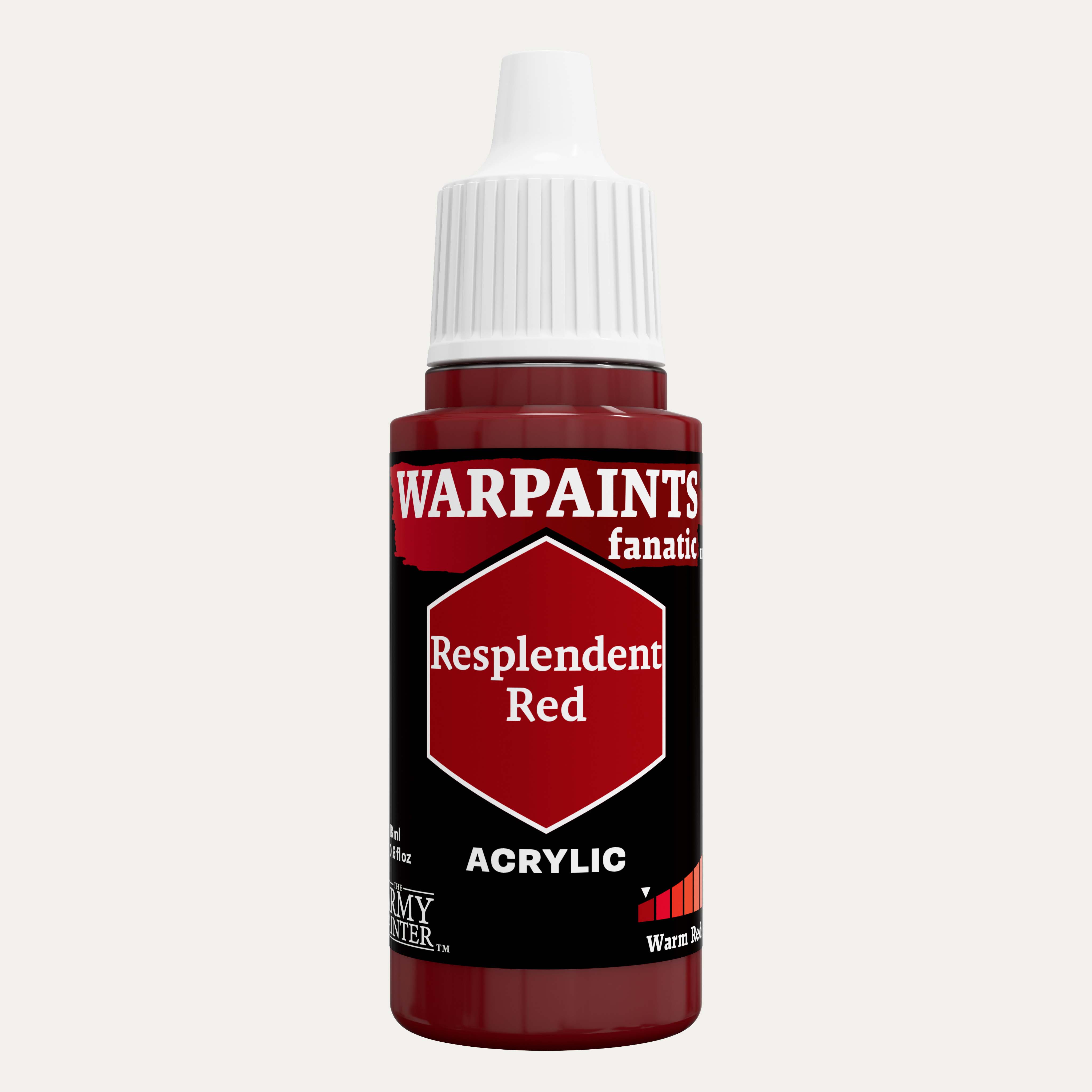 Bottle of the Army Painter Fanatics in the colour Resplendent Red on a white background.