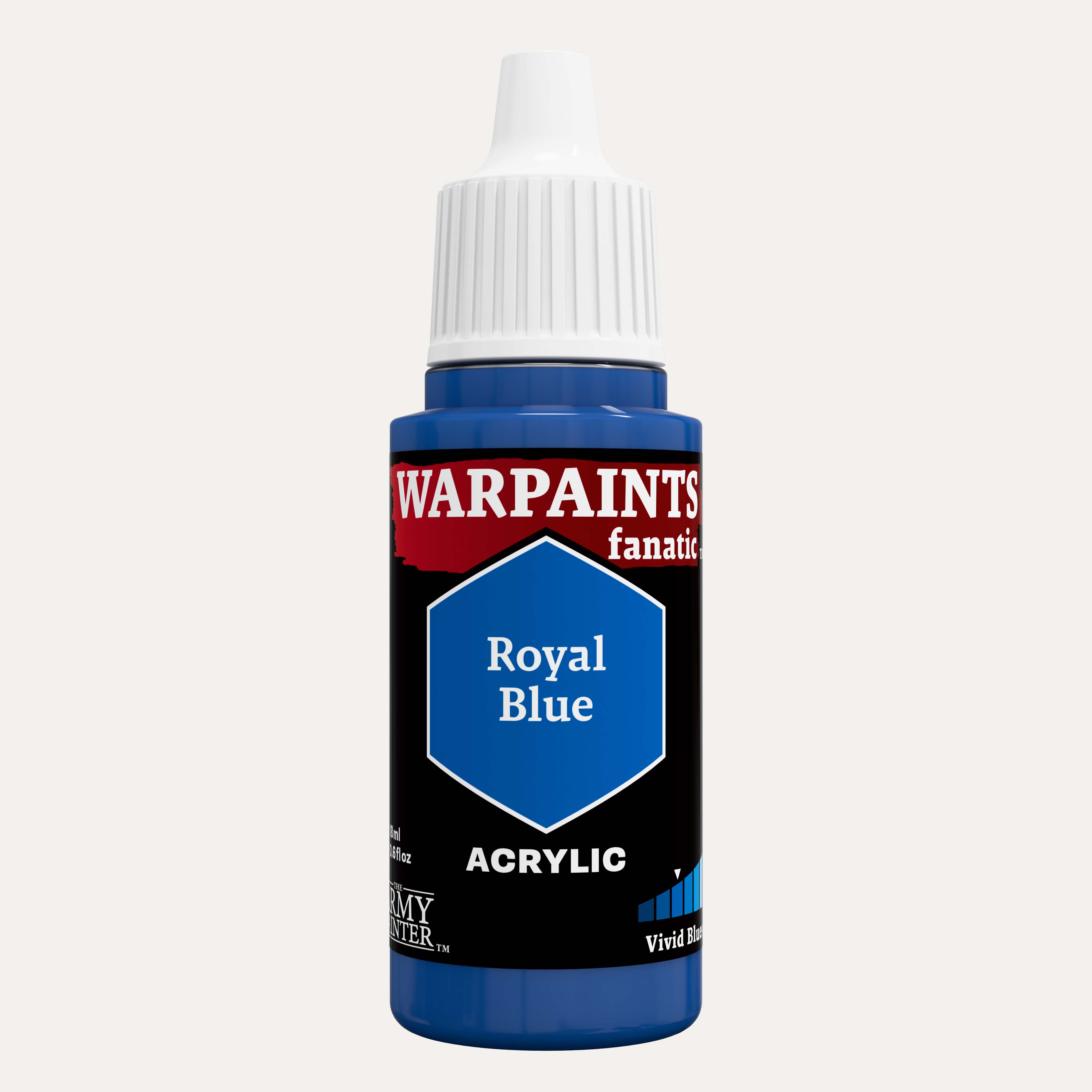 Bottle of the Army Painter Fanatics in the colour Royal Blue on a white background.