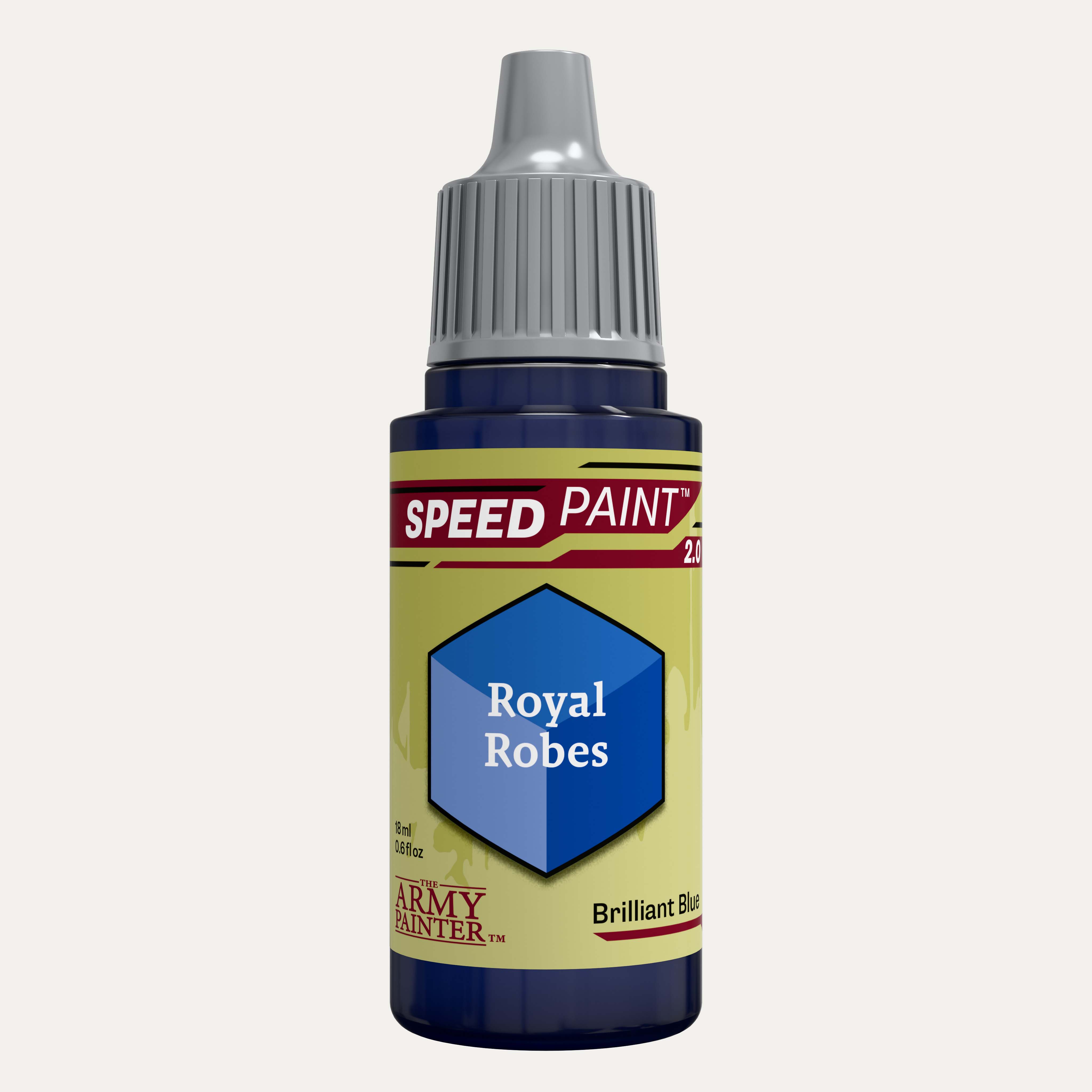 Bottle of the Army Painter Speedpaint in the colour Royal Robes on a white background. 