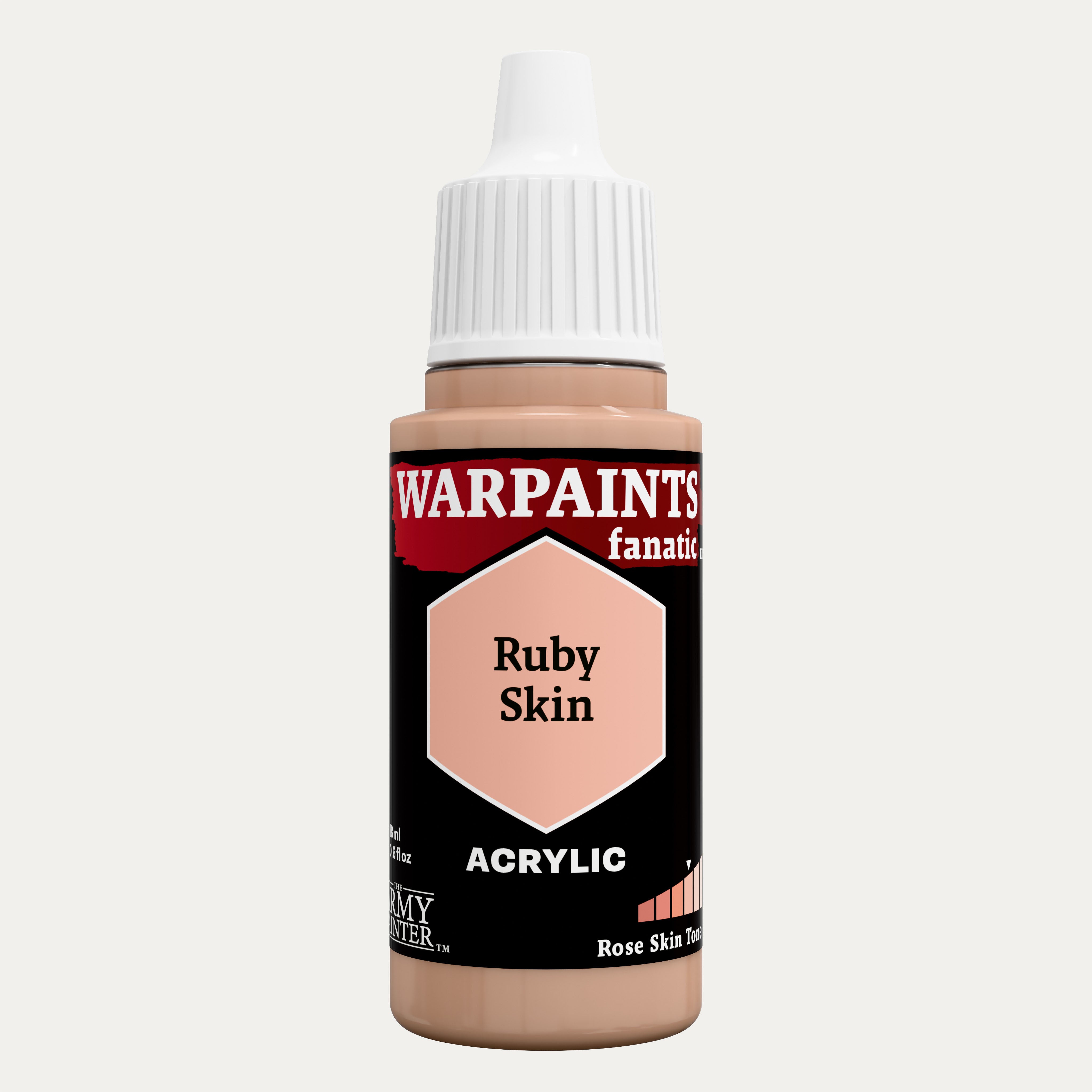 Bottle of the Army Painter Fanatics in the colour Ruby Skin on a white background.