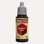 Bottle of the Army Painter Speedpaint in the colour Slaughter Red on a white background.