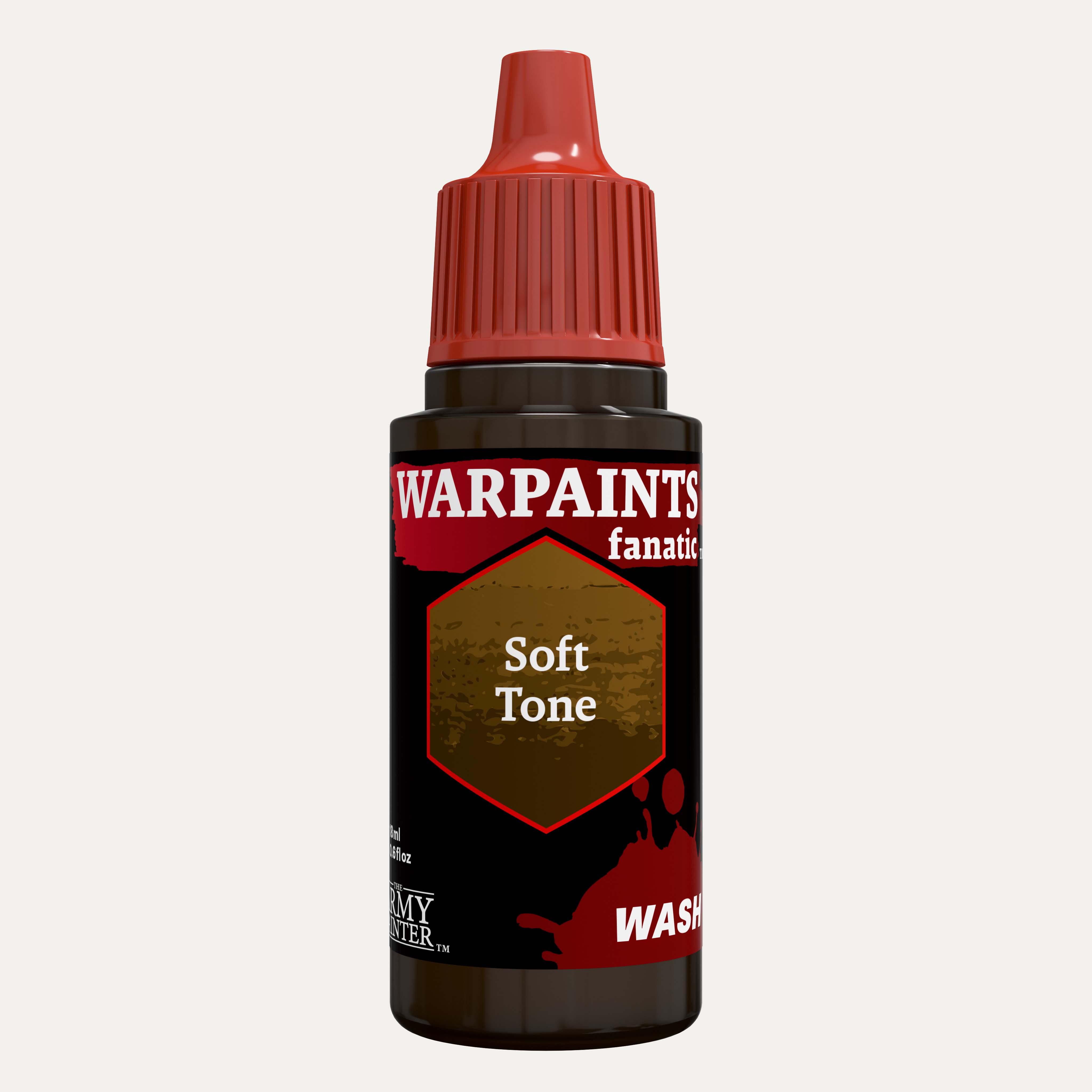 Bottle of the Army Painter Fanatics Wash in the colour Soft Tone on a white background.
