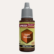 Bottle of the Army Painter Metallic Speedpaint in the colour Talos Bronze on a white background. 