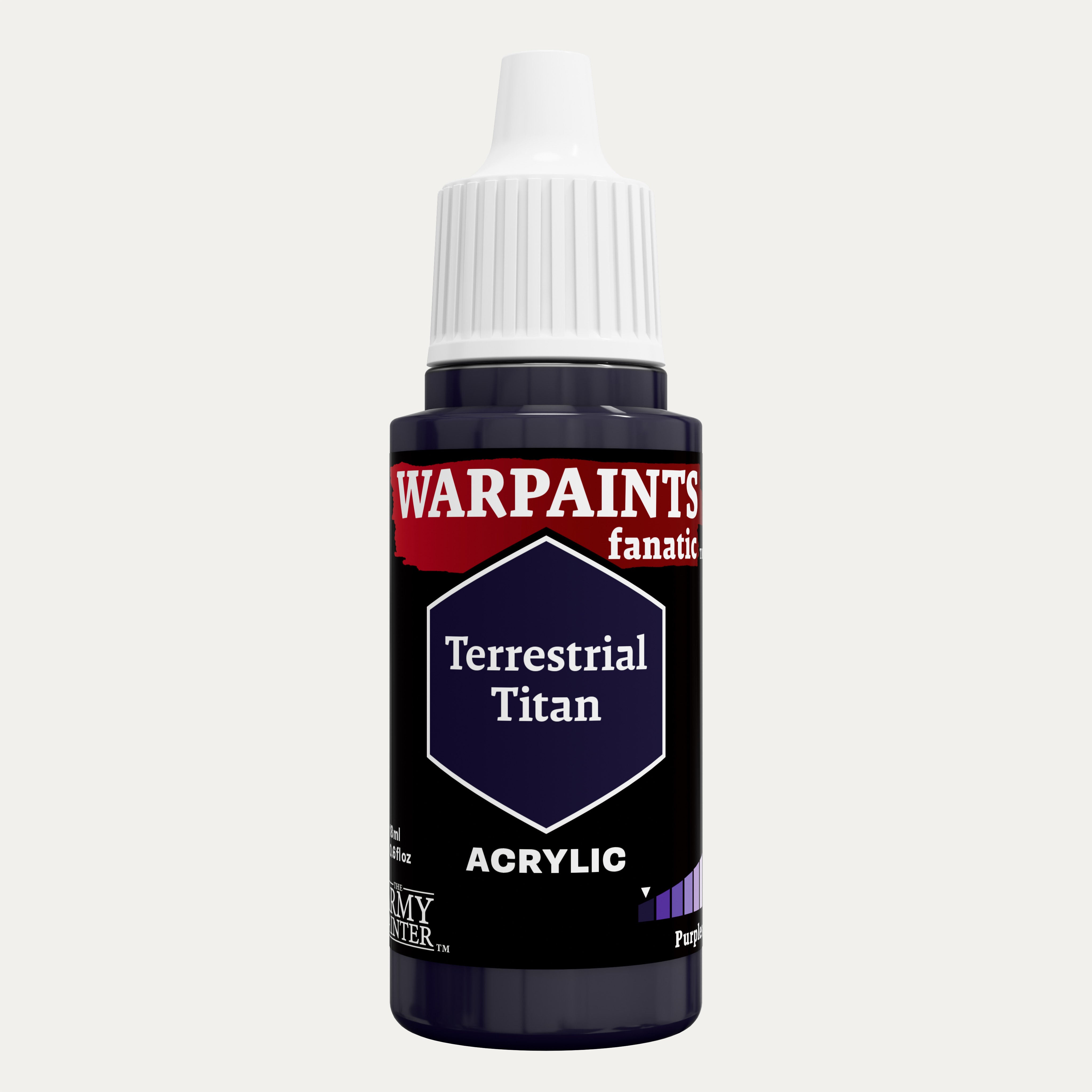 Bottle of the Army Painter Fanatics in the colour Terrestrial Titan on a white background.