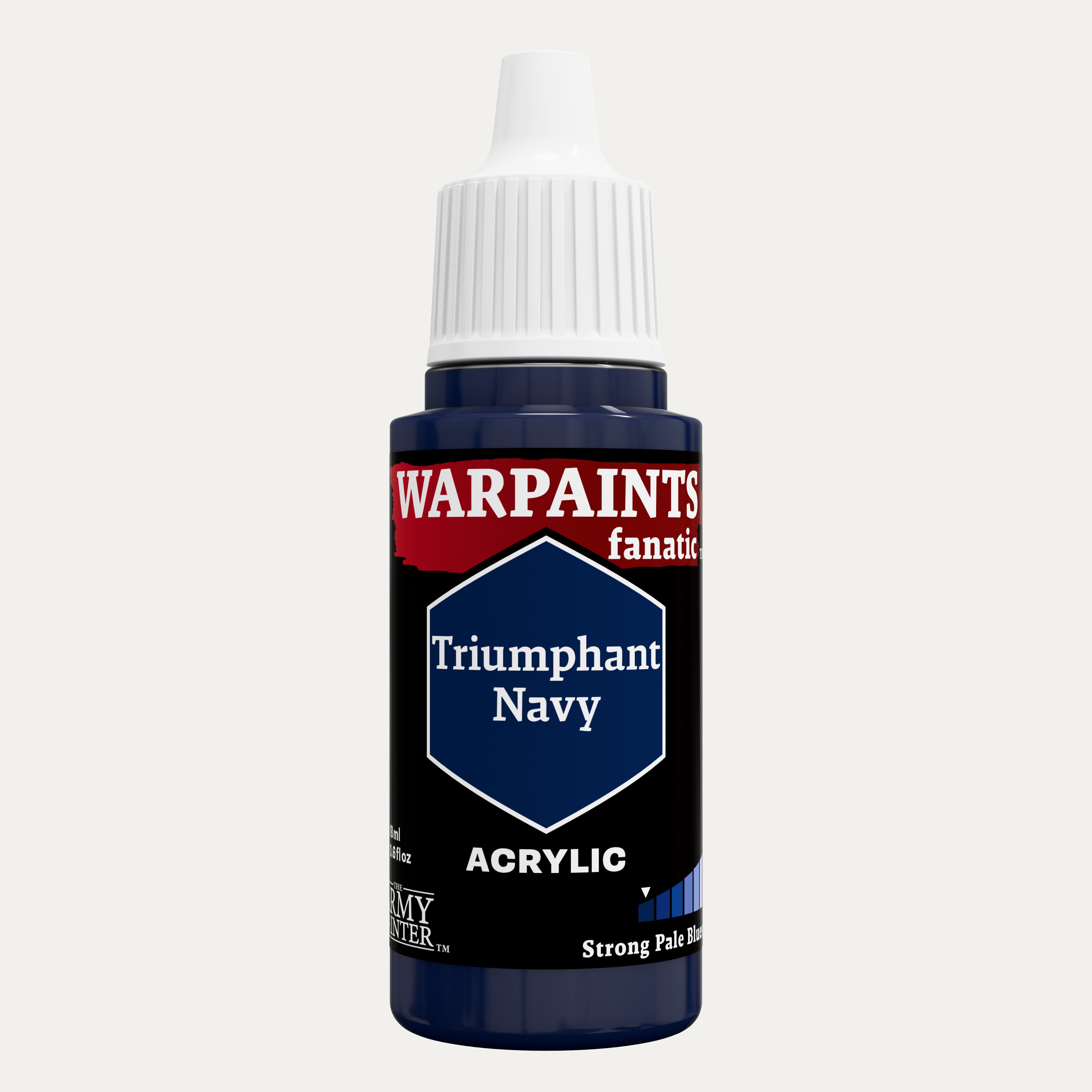 Bottle of the Army Painter Fanatics in the colour Triumphant Navy on a white background.