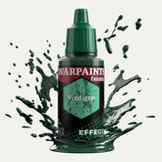 Bottle of the Army Painter Fanatics Effects in the colour Verdigris on a white background. There are splatters of paint emerging from the bottom of the paint bottle. 