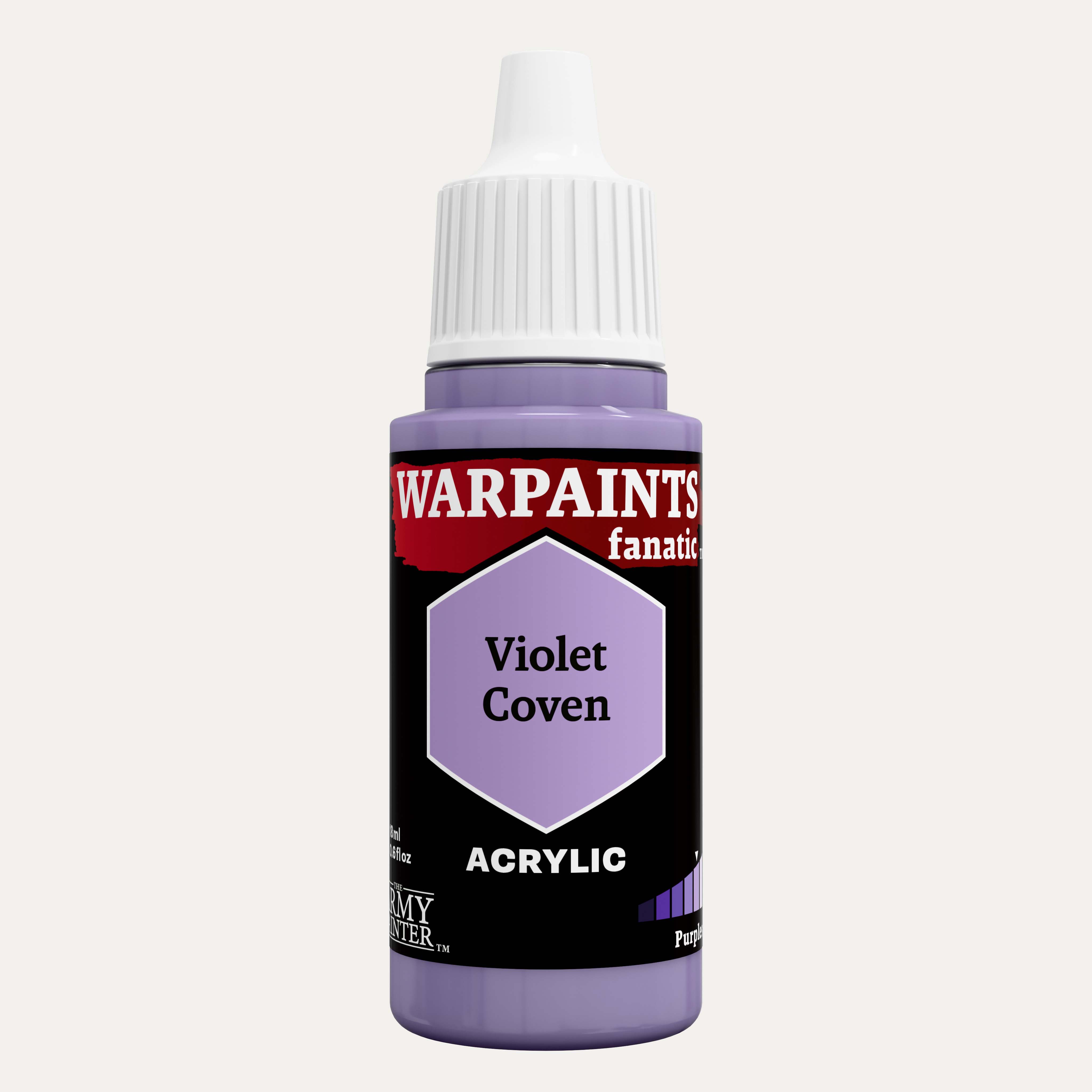 Bottle of the Army Painter Fanatics in the colour Violet Coven on a white background.