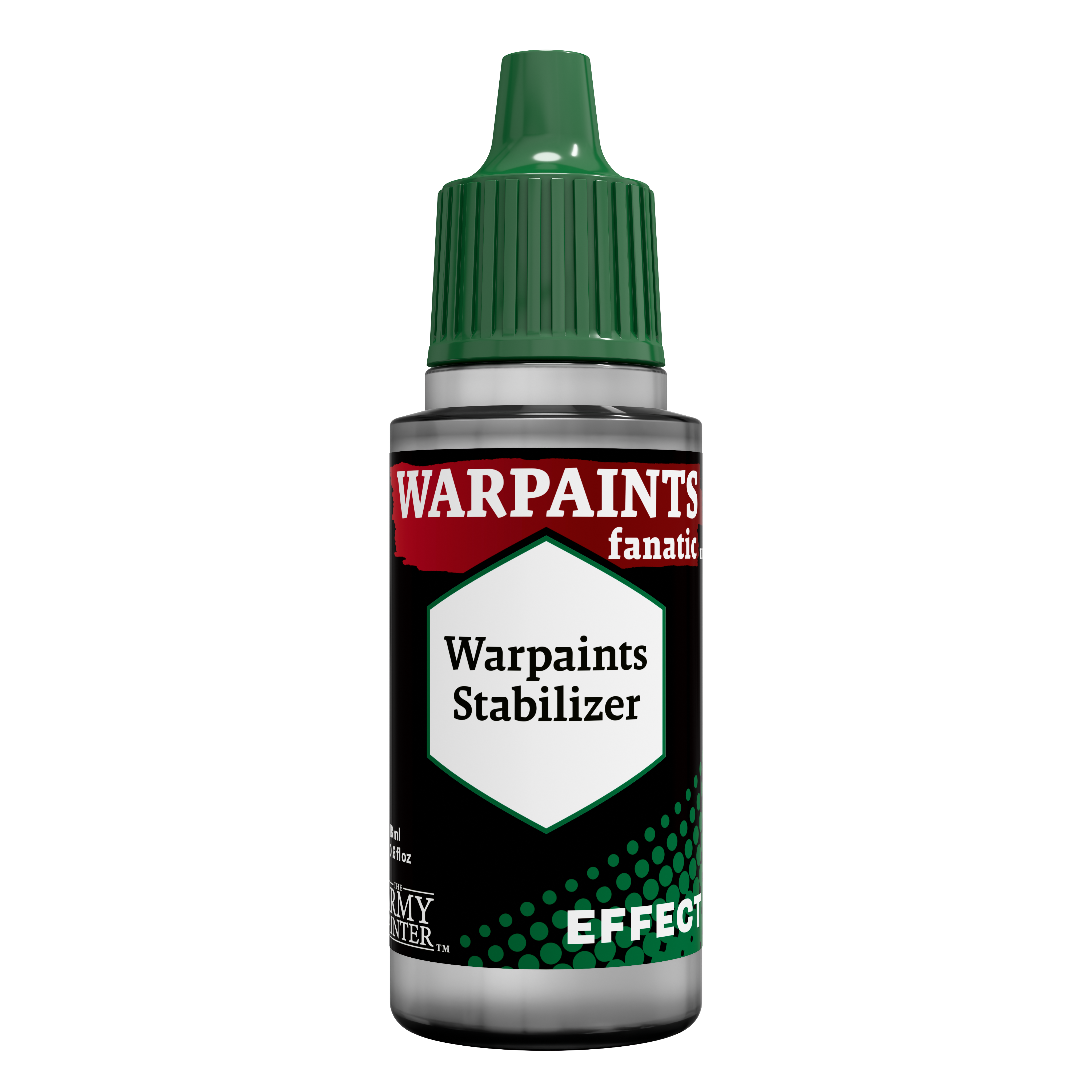 Bottle of the Army Painters Warpaints Fanatic Effects Warpaints Stabilizer on a white background.
