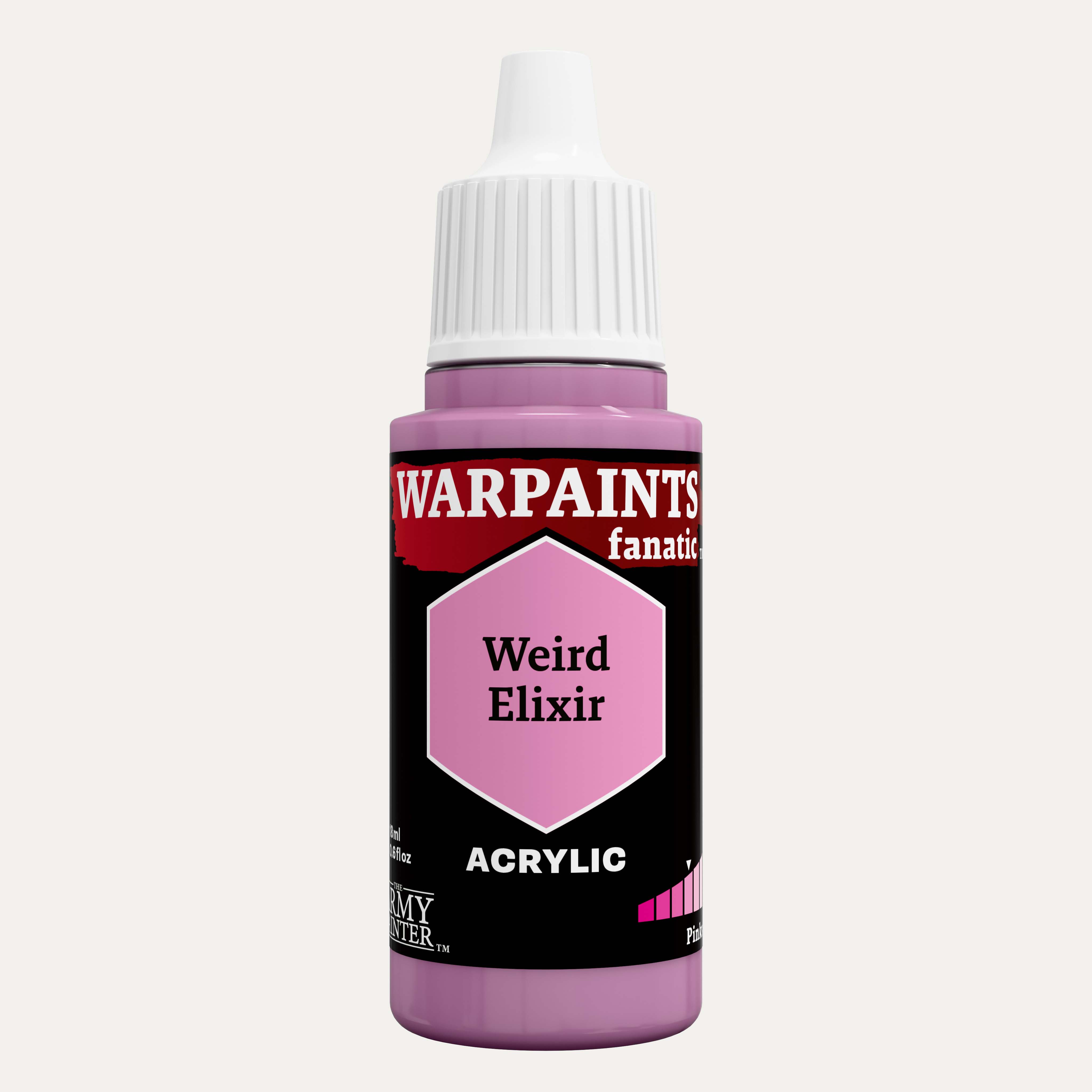 Bottle of the Army Painter Fanatics in the colour Weird Elixir on a white background.