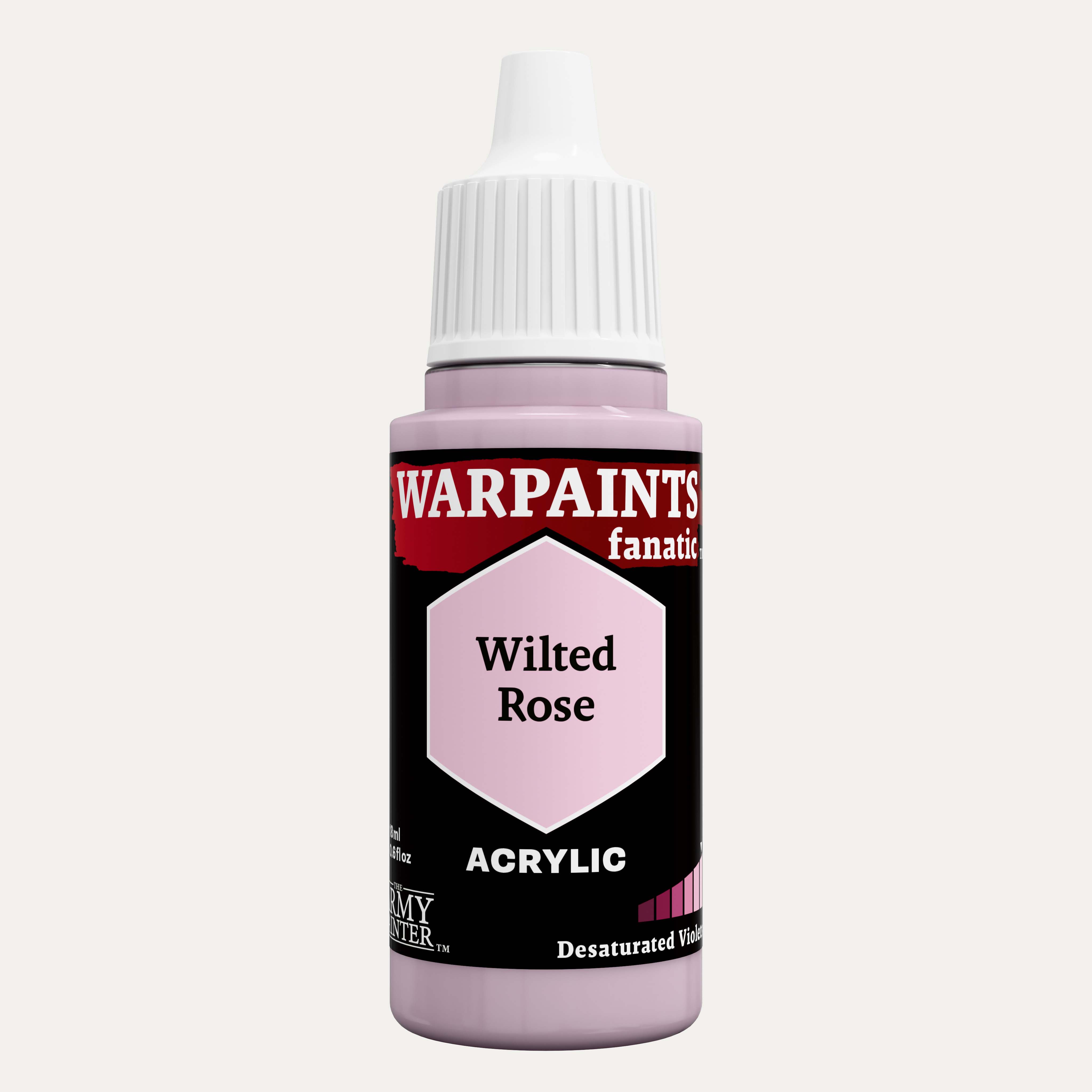 Bottle of the Army Painter Fanatics in the colour Wilted Rose on a white background.